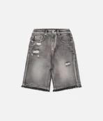 Racer Worldwide Black Distressed Denim Shorts (1)