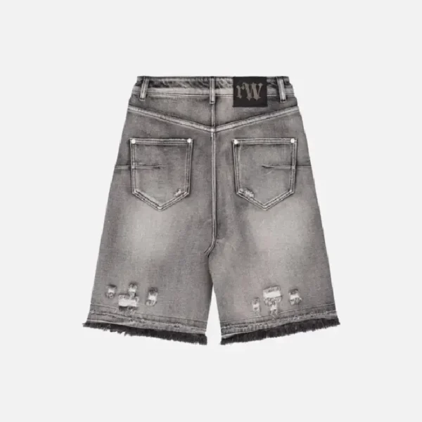 Racer Worldwide Black Distressed Denim Shorts (2)