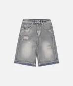 Racer Worldwide Blue Distressed Denim Shorts (1)