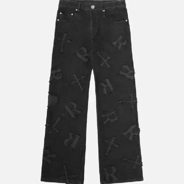 Racer Worldwide Patch Jeans Black (1)